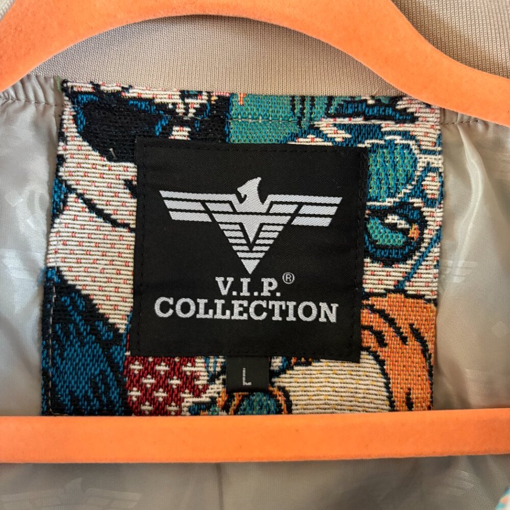 V.I.P. Collection Multi-Face Pop Art Jacquard Bomber Jacket - Picture 5 of 6